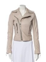 Nina Dobrev The Vampire Diaries S04 Beige Leather Jacket