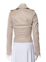 Nina Dobrev The Vampire Diaries S04 Beige Leather Jacket