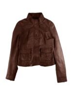 Nina Dobrev The Vampire Diaries S05 Brown Leather Jacket