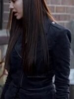 Nina Dobrev The Vampire Diaries S05 Navy Biker Jacket