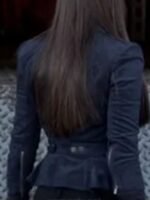 Nina Dobrev The Vampire Diaries S05 Navy Biker Jacket