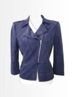 Nina Dobrev The Vampire Diaries S05 Navy Biker Jacket