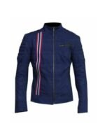 No Time To Die James Bond Blue Cafe Racer Jacket