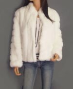 Novella Genuine Mink Fur White Coat