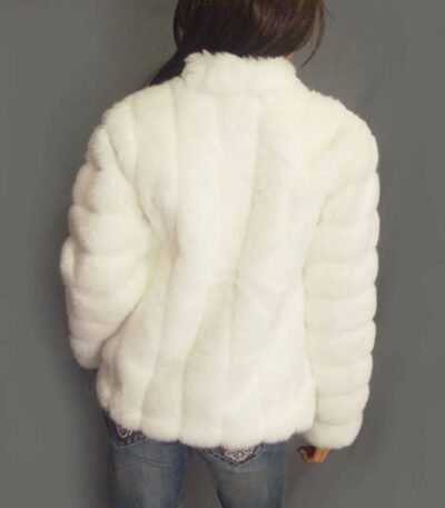 Novella Genuine Mink Fur White Coat