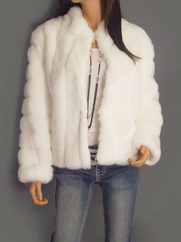 Novella Genuine Mink Fur White Coat