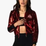 Ohio State Red Sequin Bomber Jacket