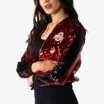 Ohio State Red Sequin Bomber Jacket