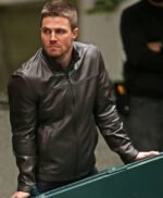 Oliver Queen Arrow Black Leather Jacket