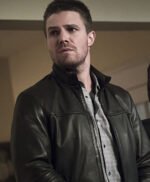 Oliver Queen Arrow Black Leather Jacket