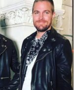 Oliver Queen Arrow Black Motorcycle Jacket