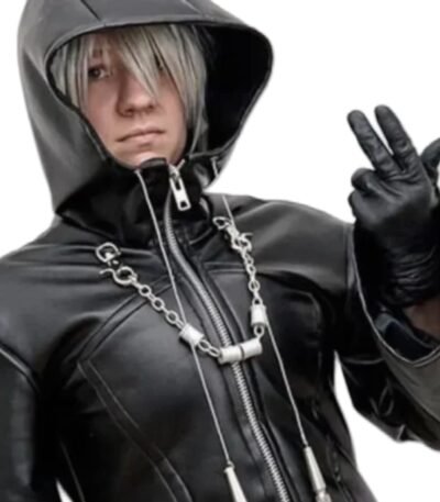 Organization XIII Kingdom Hearts Enigma Leather Hooded Coat