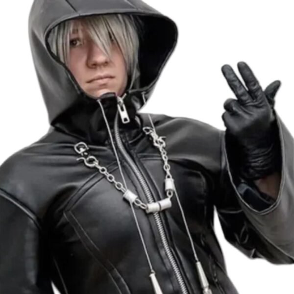 Organization XIII Kingdom Hearts Enigma Leather Hooded Coat