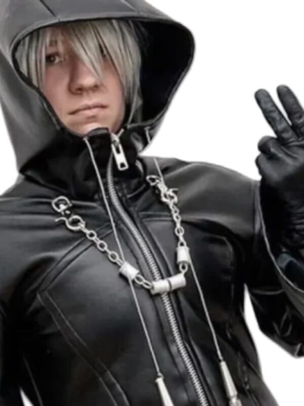 Organization XIII Kingdom Hearts Enigma Leather Hooded Coat