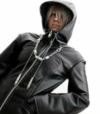 Organization XIII Kingdom Hearts Enigma Leather Hooded Coat