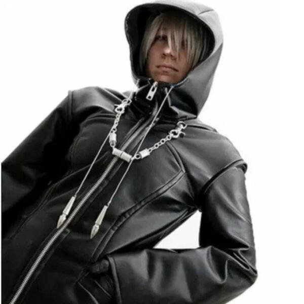 Organization XIII Kingdom Hearts Enigma Leather Hooded Coat