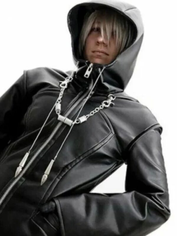 Organization XIII Kingdom Hearts Enigma Leather Hooded Coat