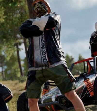 PUBG 8.2 Patch Leather Hoodie Jacket