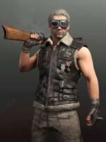 PUBG Biker Shearling Fur Leather Vest