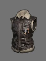 PUBG Biker Shearling Fur Leather Vest