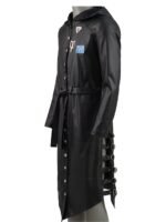 PUBG Black Long Hooded Leather Coat