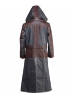 PUBG Brown and Grey Leather Coat With Hoodie