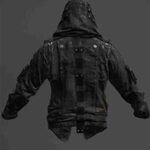 PUBG Mens Black Leather Hoodie Jacket