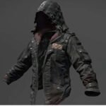 PUBG Mens Black Leather Hoodie Jacket