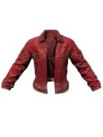 PUBG Western Cowboy Red Quilted Leather Jacket
