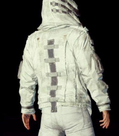 PUBG Women's White Leather Jacket With Hood