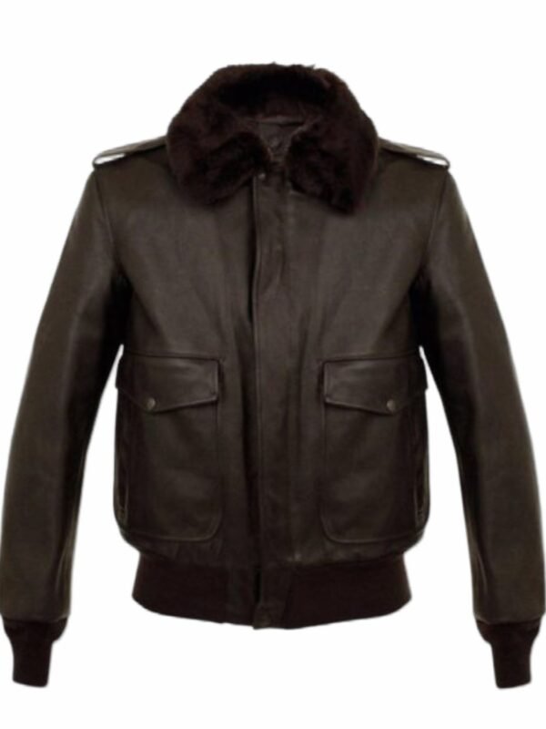 Parker A2 Shearling Brown Bomber Leather Jacket
