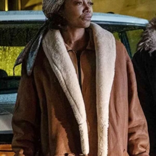 Patina Miller Power Book III Brown Leather Coat For Women