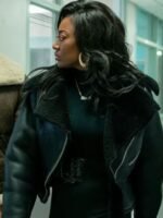 Patina Miller Power Book III Raq Black Fur Leather Jacket