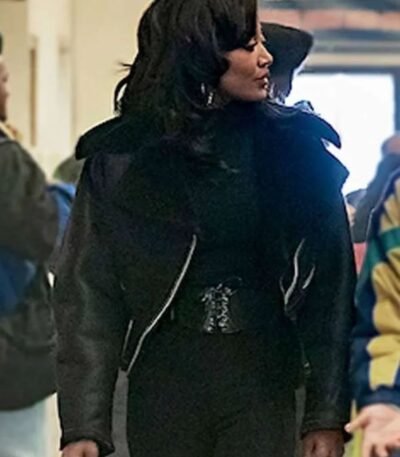 Patina Miller Power Book III Raq Black Fur Leather Jacket