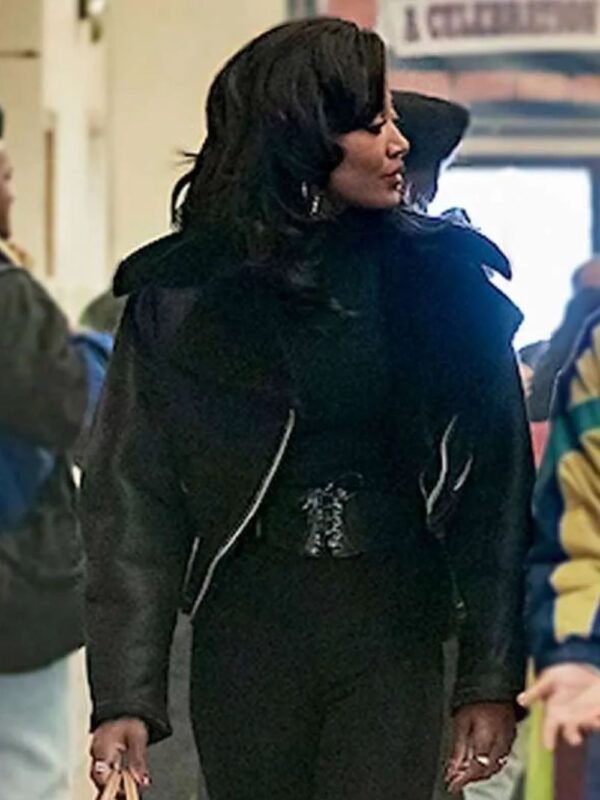 Patina Miller Power Book III Raq Black Fur Leather Jacket