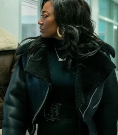 Patina Miller Power Book III Raq Black Fur Leather Jacket