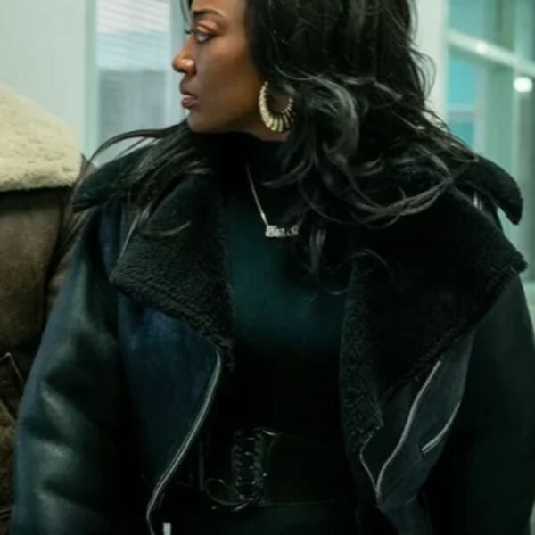 Patina Miller Power Book III Raq Black Fur Leather Jacket