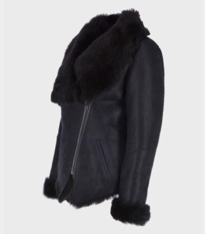 Patricia Black Shearling Fur Leather Jacket