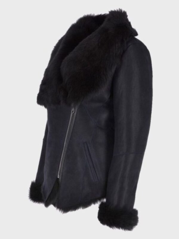 Patricia Black Shearling Fur Leather Jacket