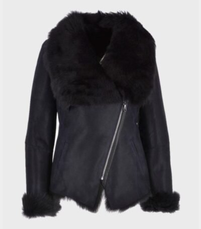 Patricia Black Shearling Fur Leather Jacket
