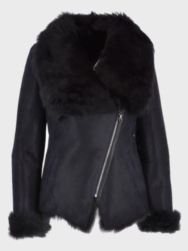 Patricia Black Shearling Fur Leather Jacket