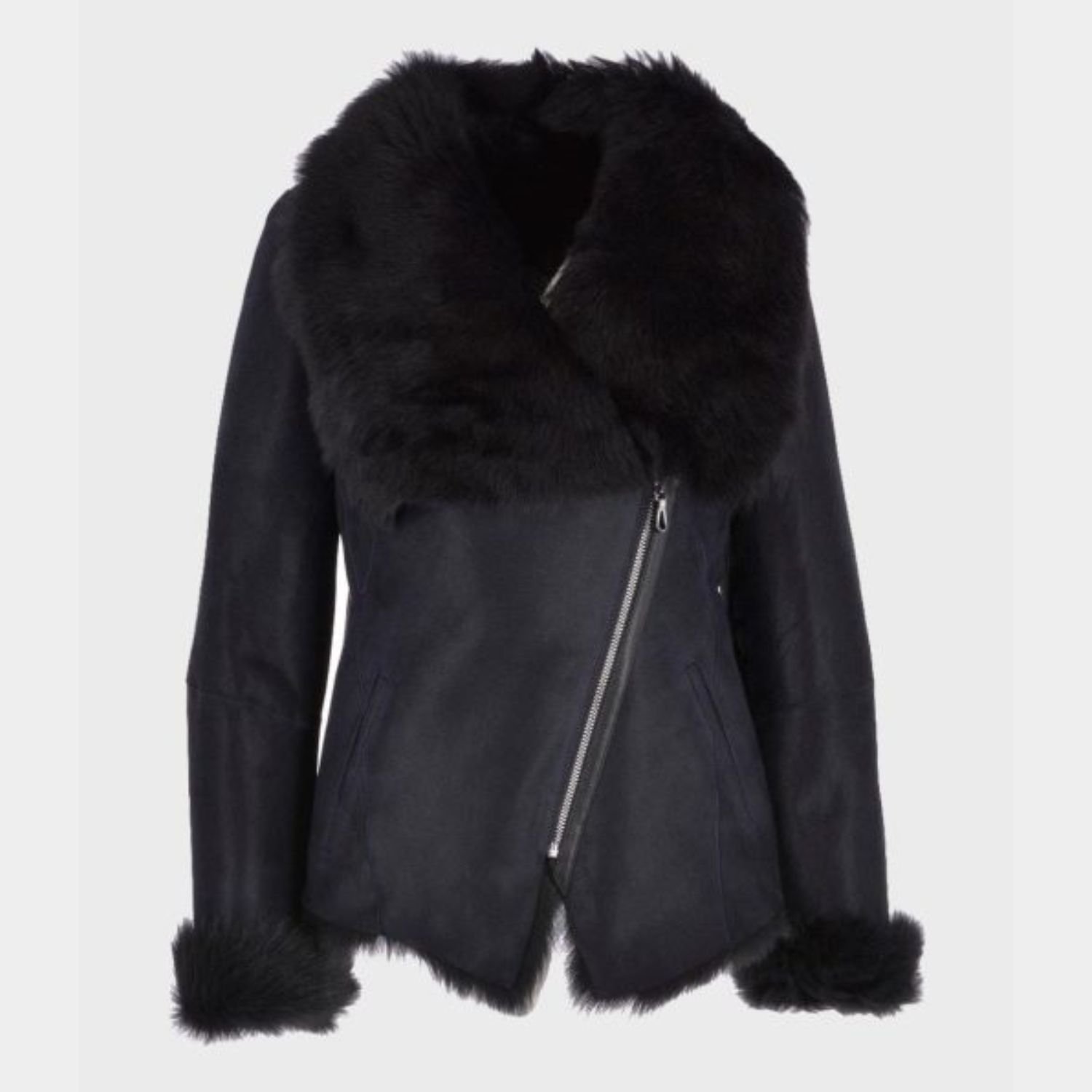 Patricia Black Shearling Fur Leather Jacket Patricia Black Shearling Fur Leather Jacket