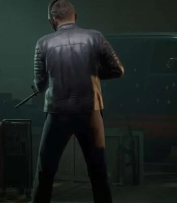 Payday 3 Wolf Cosplay Black Leather Jacket