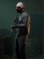 Payday 3 Wolf Cosplay Black Leather Jacket
