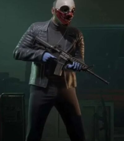 Payday 3 Wolf Cosplay Black Leather Jacket