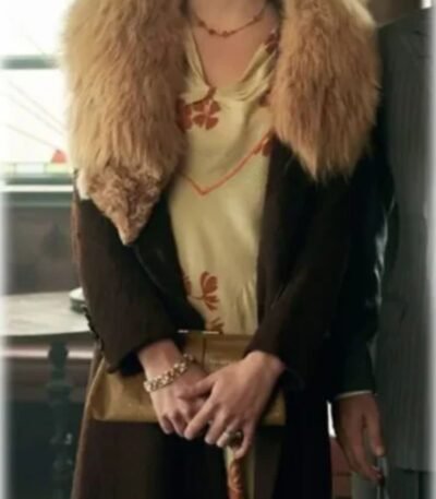 Peaky Blinders S06 Anya Taylor Joy Brown Fur Coat