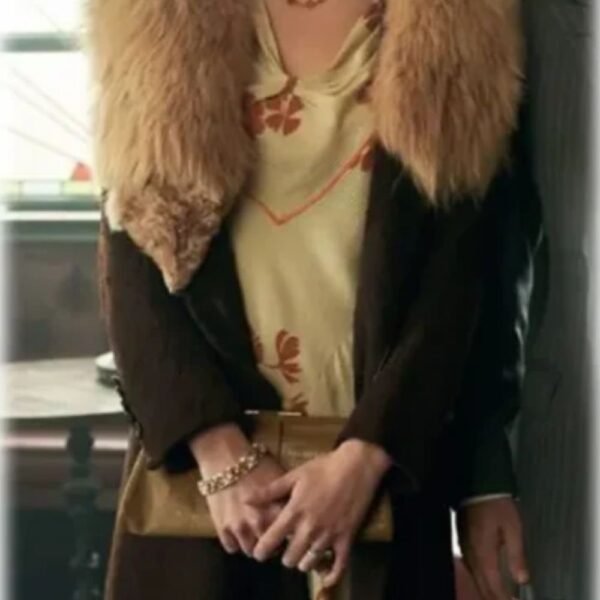 Peaky Blinders S06 Anya Taylor Joy Brown Fur Coat