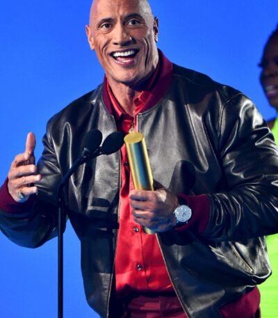 Peoples Choice Award Dwayne Johnson Black Bomber Jacket