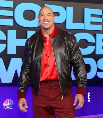 Peoples Choice Award Dwayne Johnson Black Bomber Jacket