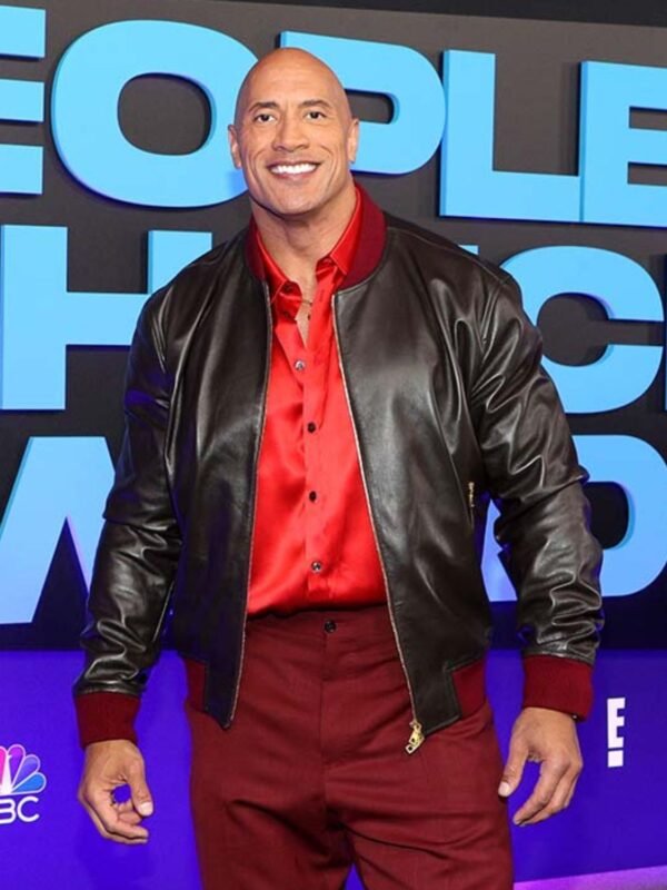 Peoples Choice Award Dwayne Johnson Black Bomber Jacket
